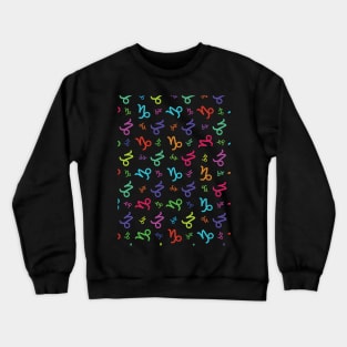 Pattern Capricorn Zodiac Sign Horoscope Astrology Symbol Black Crewneck Sweatshirt